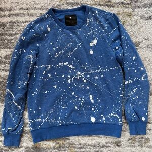 G-Star Blue Splatter Paint Men's Sweater
